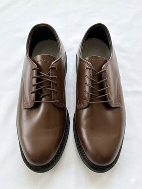 Capps agsu brown leather oxfords military dress shoes 8 3e USA #90259A vibram